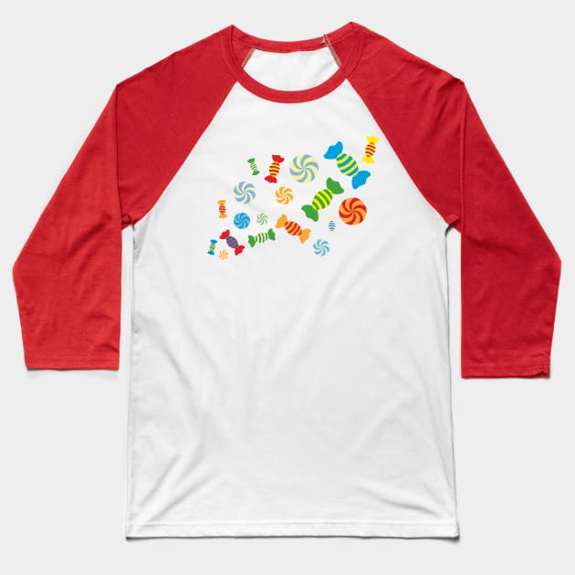 Rainbow Sugar Crush Baseball T-Shirt by XOOXOO
